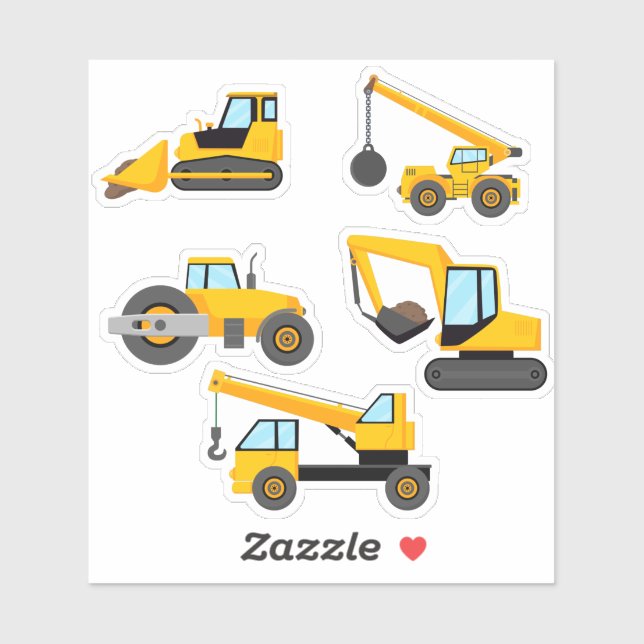 Sticker Camions de construction (Feuille)