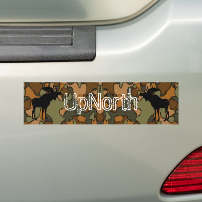 Sticker Camo-pare-chocs en silhouette de l'orignal (En voiture)