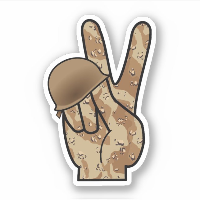 Sticker Camouflage de la paix à la main (Devant)