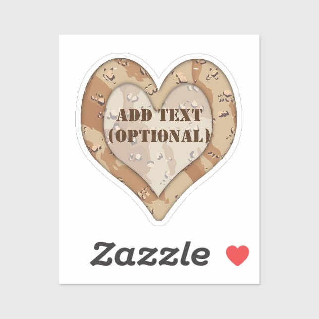 Sticker Camouflage du désert du coeur (Feuille)