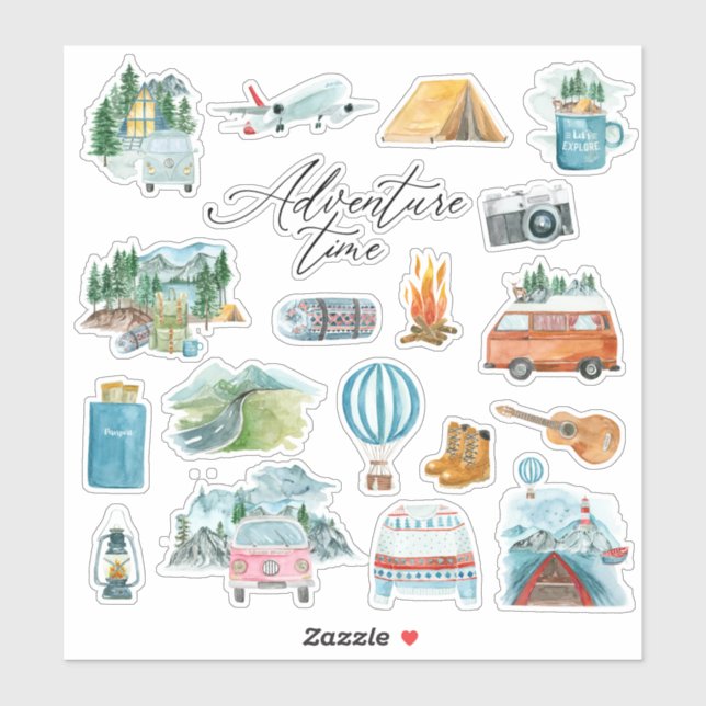 Sticker Camp Caravan Adventure Road Triage Bullet Journal (Feuille)