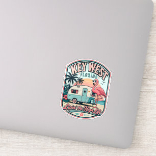 Sticker Camper Flamingo Key West Florida Keys