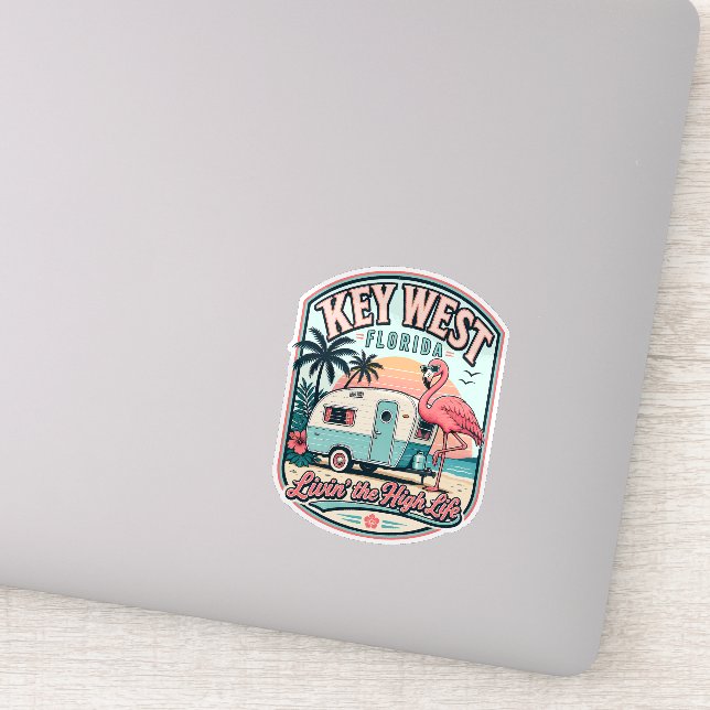 Sticker Camper Flamingo Key West Florida Keys  (Détail)