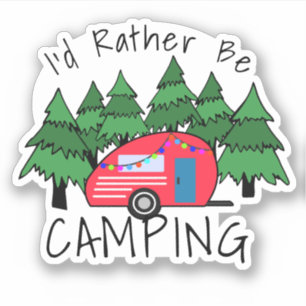 Sticker Camper Red Teardrop