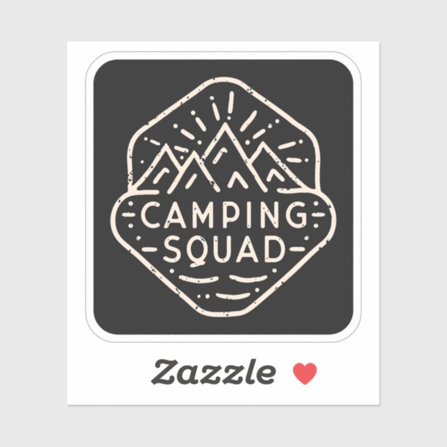 Sticker Camping camp équipe équipage groupe (Feuille)