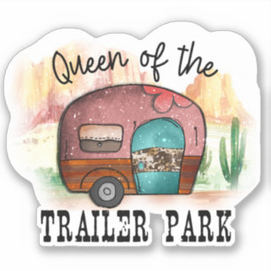 Sticker Camping-car de la reine mignonne de la caravane