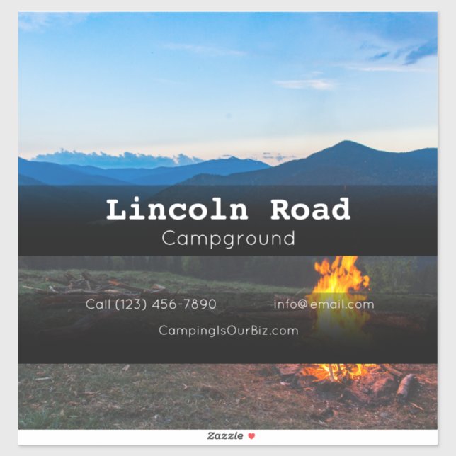 Sticker Camping entreprise véhicule publicité entreprise (Feuille)