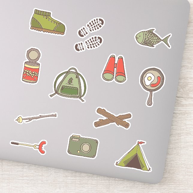 Sticker Camping Extérieur Aventures Enfants Illustrations (Détail)