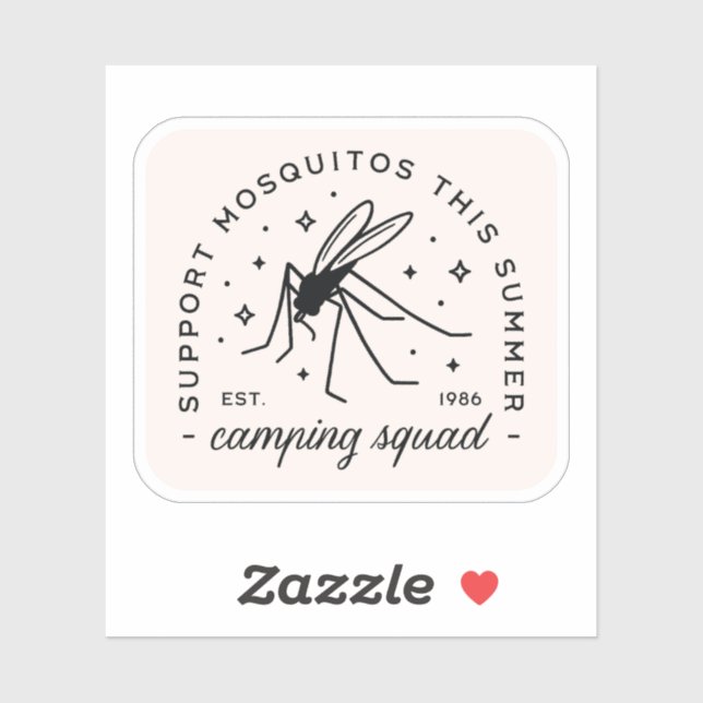 Sticker Camping group mosquito funny summer camp trip (Feuille)