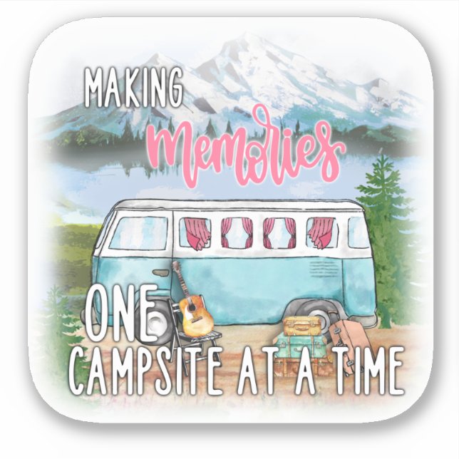 Sticker Camping Making Memories Terrain de camping Camionn (Devant)