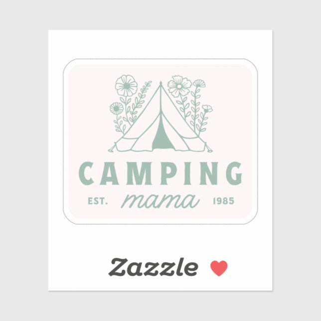 Sticker Camping maman maman camp d'été mère esthétique (Feuille)
