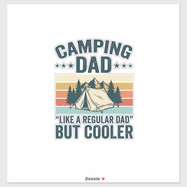 Sticker Camping Papa Vintage Retro Vêtement Vectoriel de P (Feuille)