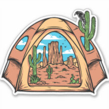 Camping sous tente dans le désert Cactus Faune