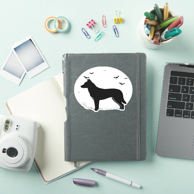 Sticker Canaan Chien - Halloween Lune Silhouette Classique (Couverture iPad)
