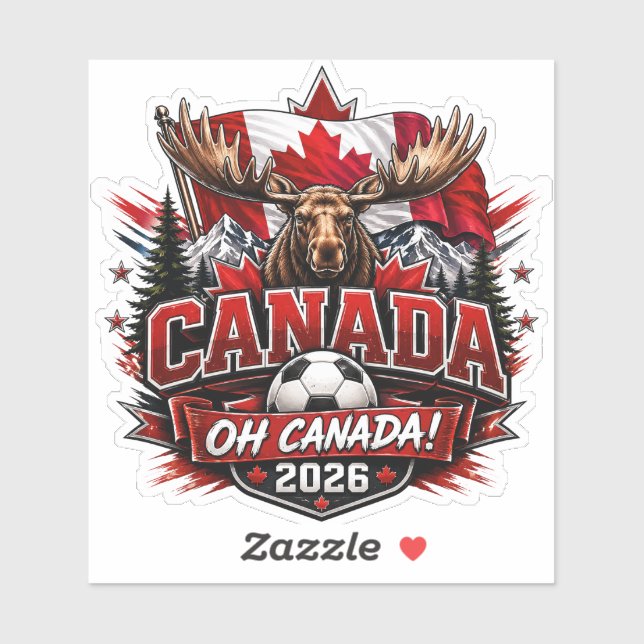 Sticker Canada Oh Canada 2026 Fan de foot  (Feuille)