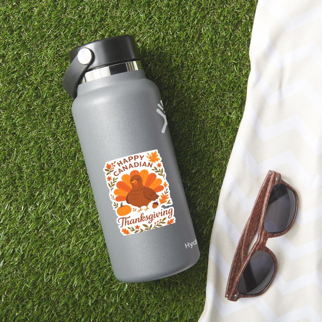 Sticker Canadian Thanksgiving Automne Celebration Classiqu (HydroFlask Insitu)