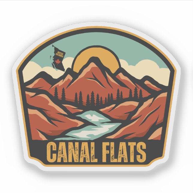 Sticker Canal Flats, Colombie-Britannique (Devant)