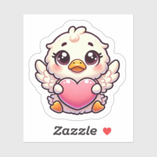 Sticker Canard aile adorable avec coeur d'amour