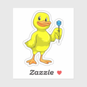 Sticker Canard aux fléchettes avec tarte