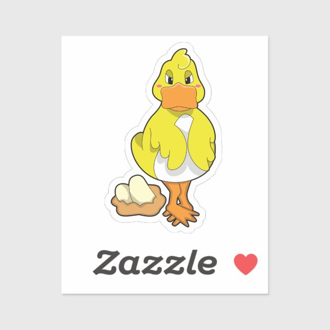 Sticker Canard avec oeufs (Feuille)