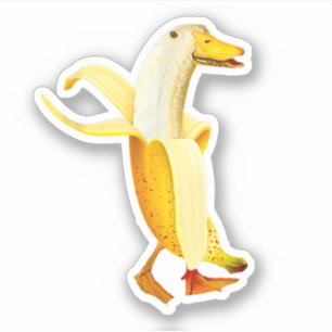 Sticker Canard Banane. Animaux de fruits anthropomorphes d