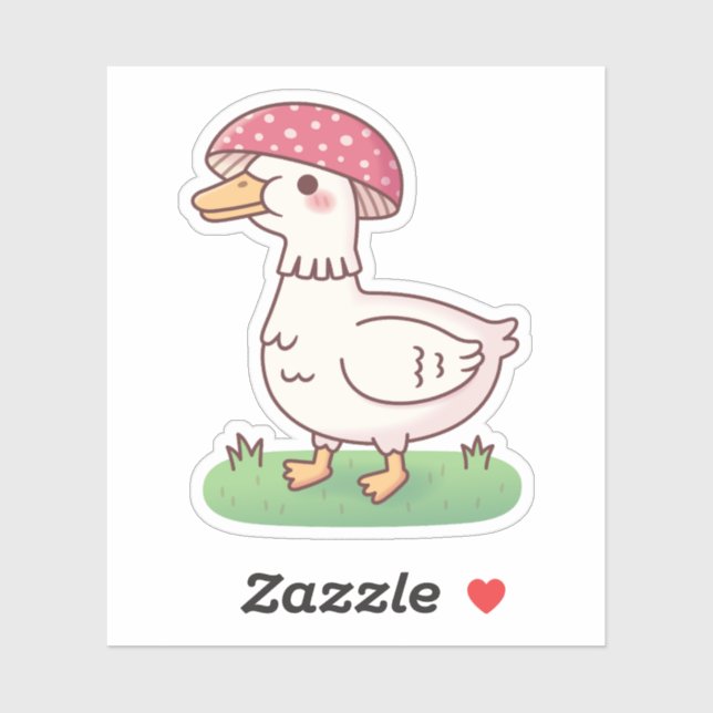 Sticker Canard Champignon Amanite Mignon (Feuille)