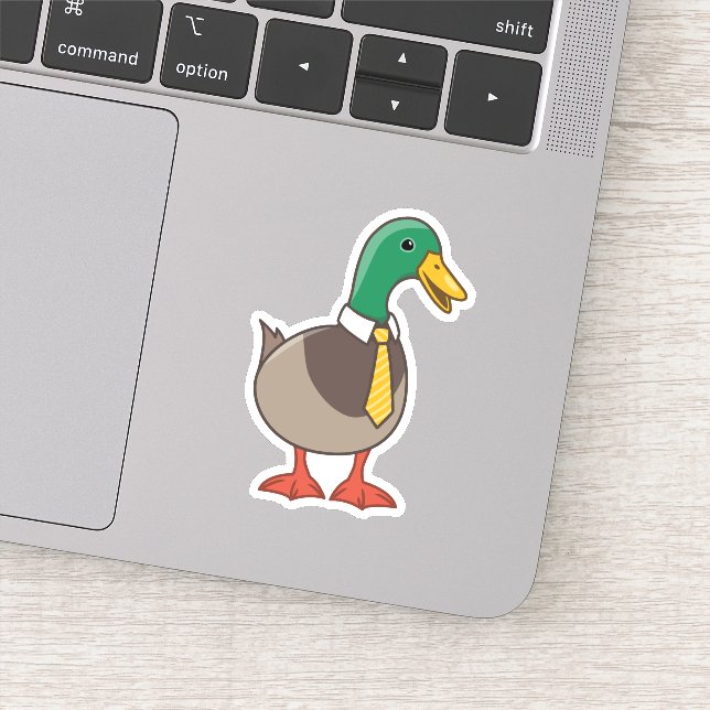 Sticker Canard colvert de dessin animé mignon avec une cra (Détail)