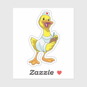 Sticker Canard comme infirmière avec coeur