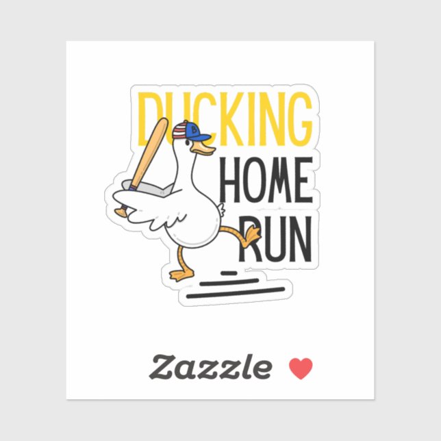 Sticker Canard drôle Baseball Canard  (Feuille)
