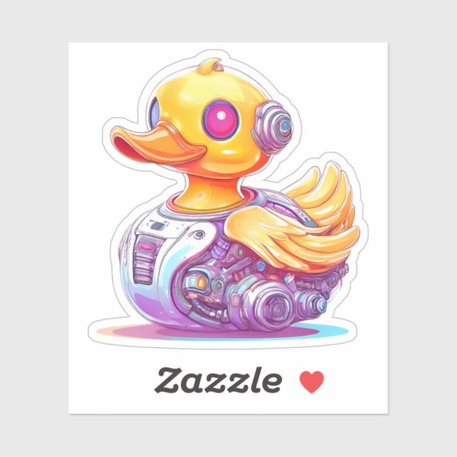 Sticker Canard en caoutchouc Cyborg (Feuille)