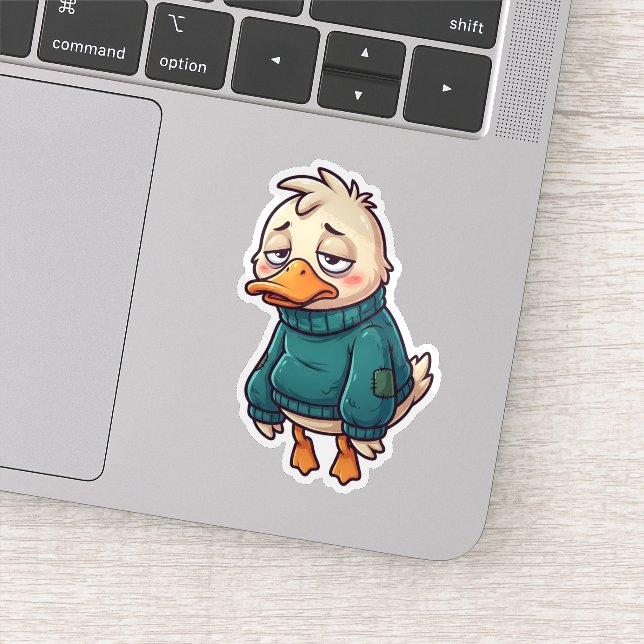 Sticker Canard fatigué socialement (Détail)