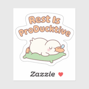 Sticker Canard Mignon Endormi : Repos Productif Drôle
