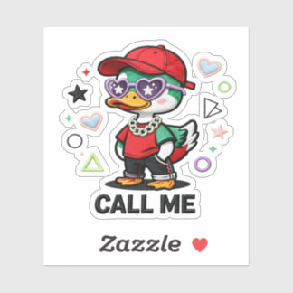 Sticker Canard mignon et cool portant des lunettes de sole