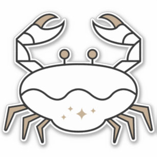 Sticker Cancer Crabe symbole astrologique noir signe d'eau