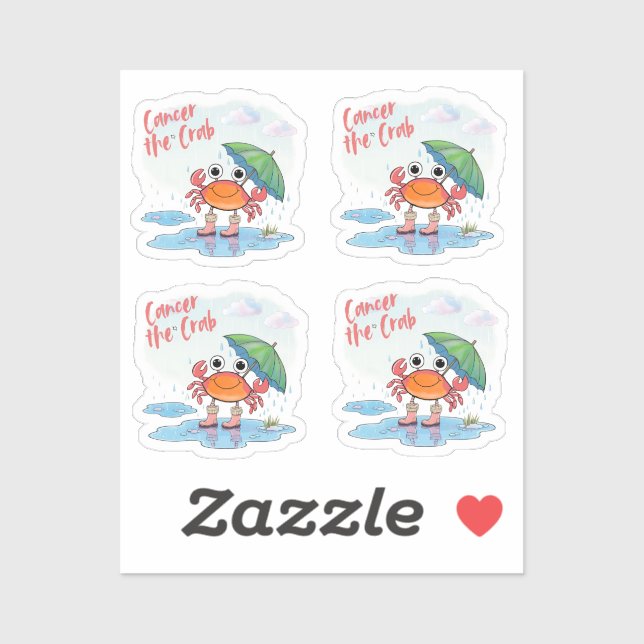 Sticker Cancer le crabe signe Zodiac (Feuille)