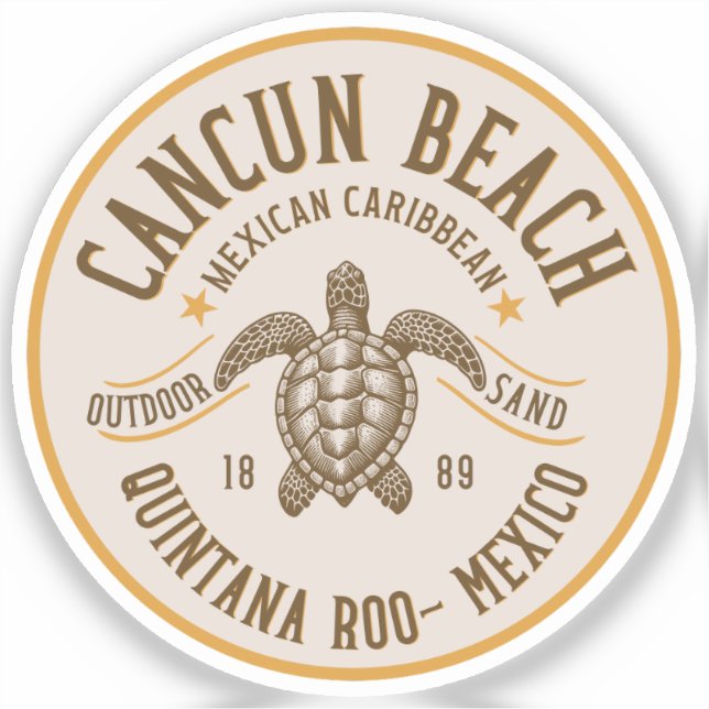 Sticker Cancun Beach Mexico | Paradise Beach (Recto)