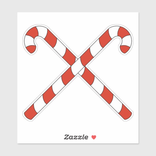 Sticker Candy Canes Crossed (Feuille)