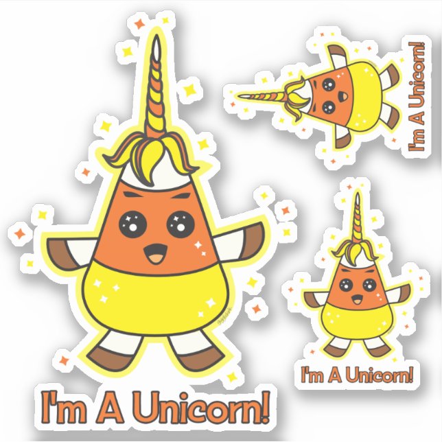 Sticker Candy Corn Unicorn (Devant)