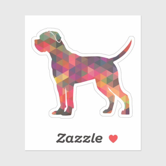 Sticker Cane Corso Dog Geometric (Feuille)