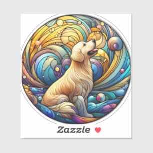 Sticker Canine enchantée sur des persiennes en céramique c