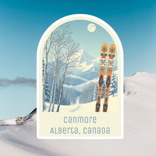 Sticker Canmore Alberta Canada souvenir de vacances de ski (Créateur téléchargé)