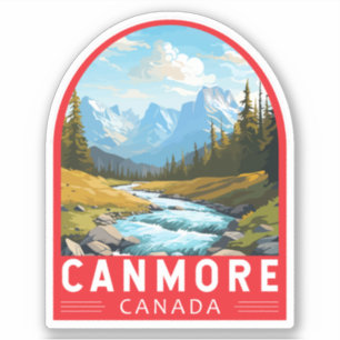 Sticker Canmore Canada Travel Art Vintage