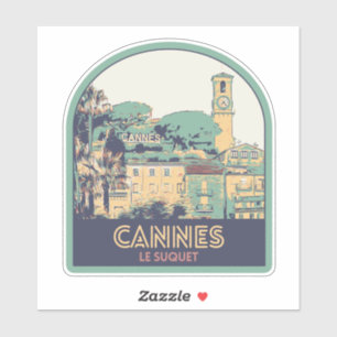 Sticker Cannes ville France vue sur la vieille ville de su