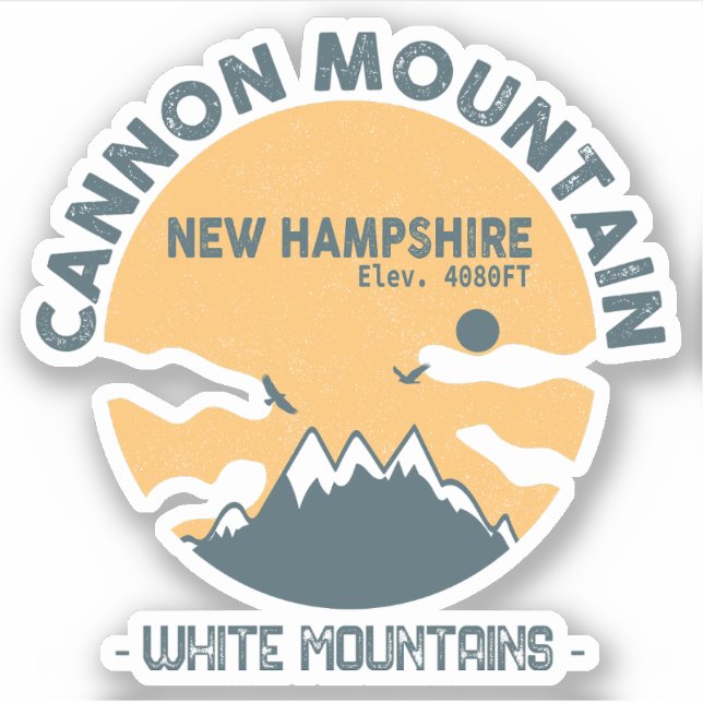 Sticker Cannon Mountain New Hampshire - Retro vintage (Devant)