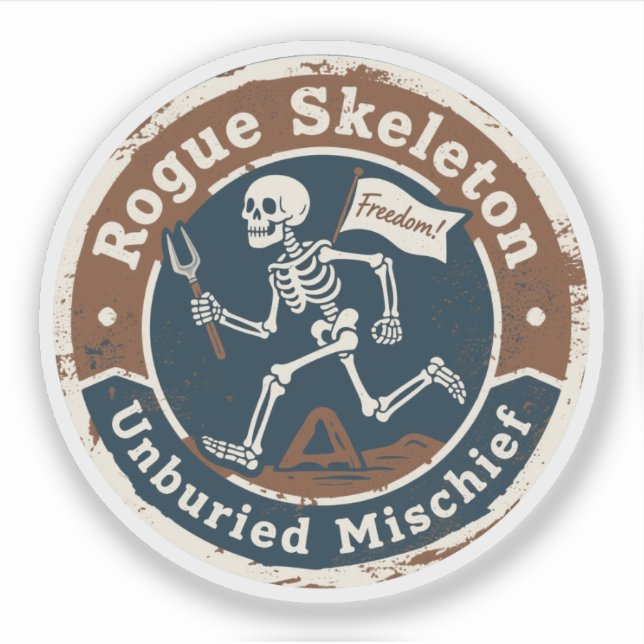 Sticker Canular Archéologique du Squelette Voyou (Devant)