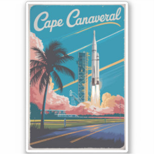 Sticker Cape Canaveral Florida Illustration Art de Voyage