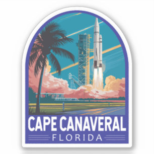 Sticker Cape Canaveral Florida Illustration Art de Voyage