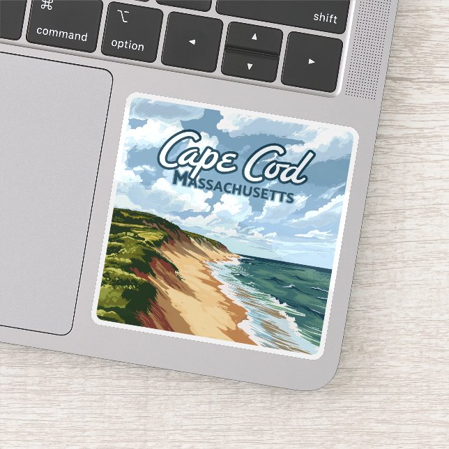 Sticker Cape Cod Beach Mer Massachusetts Bleu (Détail)
