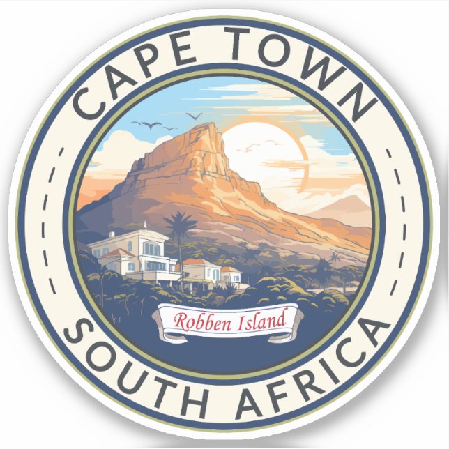 Sticker Cape Town Afrique du Sud Insigne d'art de voyage (Devant)