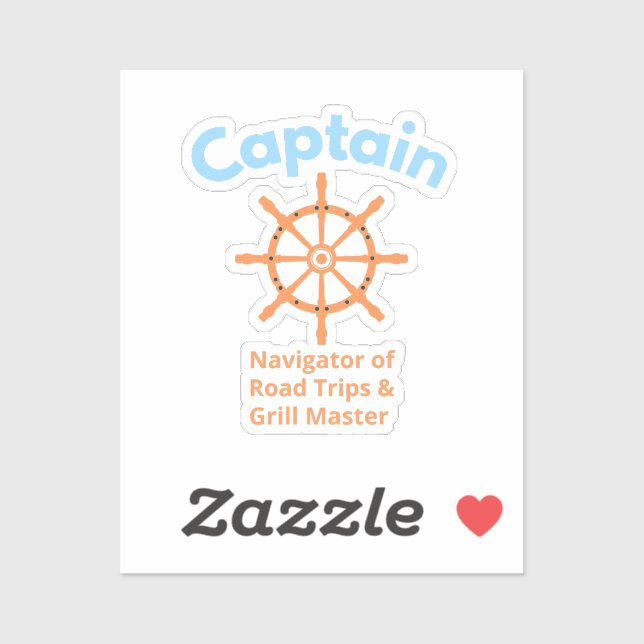 Sticker Capitaine – Navigateur des voyages sur route (Feuille)